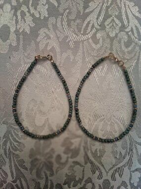 New Synthetic Turquoise Bracelets - 2 Ten Inches Each